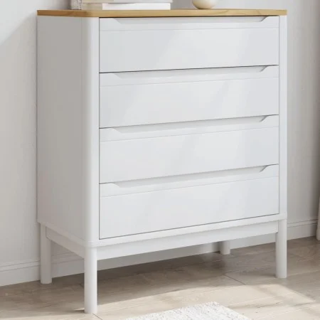 FLORO Kommode aus massivem weißem Kiefernholz von vidaXL, Schubladen - Ref: Foro24-374009, Preis: 160,00 €, Rabatt: %