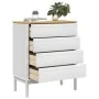 FLORO Kommode aus massivem weißem Kiefernholz von vidaXL, Schubladen - Ref: Foro24-374009, Preis: 160,00 €, Rabatt: %