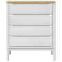 Cómoda cajonera FLORO madera maciza de pino blanco