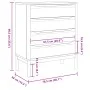 FLORO Kommode aus massivem weißem Kiefernholz von vidaXL, Schubladen - Ref: Foro24-374009, Preis: 160,00 €, Rabatt: %