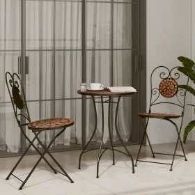 Terracotta Ceramic and Iron Mosaic Bistro Set by vidaXL, Garden sets - Ref: Foro24-3216352, Price: 214,36 €, Discount: %