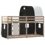 Bunk bed with black and white solid pine wood curtains 90x190 cm by vidaXL, Beds and slatted bases - Ref: Foro24-3283994, Pri...