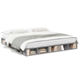 Estructura de cama madera de ingeniería gris Sonoma 180x200 cm de vidaXL, Camas y somieres - Ref: Foro24-3280459, Precio: 161...