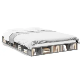 Sonoma gray engineered wood bed frame 150x200 cm by vidaXL, Beds and slatted bases - Ref: Foro24-3280473, Price: 164,60 €, Di...