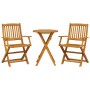 3-piece folding bistro set solid acacia wood by vidaXL, Garden sets - Ref: Foro24-3295250, Price: 154,53 €, Discount: %