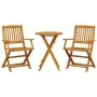 3-teiliges klappbares Bistroset aus massivem Akazienholz von vidaXL, Gartensets - Ref: Foro24-3295250, Preis: 152,62 €, Rabat...