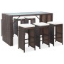 7-teiliges Gartenbar-Set und Kissen aus synthetischem Rattan braun von vidaXL, Gartensets - Ref: Foro24-49559, Preis: 401,77 ...