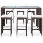 7-teiliges Gartenbar-Set und Kissen aus synthetischem Rattan braun von vidaXL, Gartensets - Ref: Foro24-49559, Preis: 401,77 ...