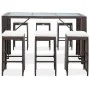 Garden bar set 7 pieces with brown synthetic rattan cushions by vidaXL, Garden sets - Ref: Foro24-49559, Price: 397,80 €, Dis...