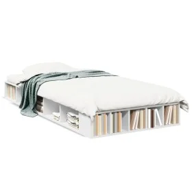 White engineered wood bed frame 90x200 cm by vidaXL, Beds and slatted bases - Ref: Foro24-3280517, Price: 121,17 €, Discount: %