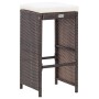 7-teiliges Gartenbar-Set und Kissen aus synthetischem Rattan braun von vidaXL, Gartensets - Ref: Foro24-49559, Preis: 401,77 ...