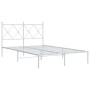 Metallbettgestell mit weißem Kopfteil 120x200 cm von vidaXL, Betten und Lattenroste - Ref: Foro24-376549, Preis: 109,21 €, Ra...
