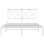 Metallbettgestell mit weißem Kopfteil 120x200 cm von vidaXL, Betten und Lattenroste - Ref: Foro24-376549, Preis: 109,21 €, Ra...