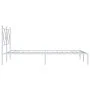 Metal bed frame with white headboard 120x200 cm by vidaXL, Beds and slatted bases - Ref: Foro24-376549, Price: 107,50 €, Disc...