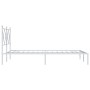 Metallbettgestell mit weißem Kopfteil 120x200 cm von vidaXL, Betten und Lattenroste - Ref: Foro24-376549, Preis: 109,21 €, Ra...