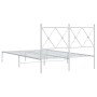 Metallbettgestell mit weißem Kopfteil 120x200 cm von vidaXL, Betten und Lattenroste - Ref: Foro24-376549, Preis: 109,21 €, Ra...
