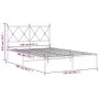 Metal bed frame with white headboard 120x200 cm by vidaXL, Beds and slatted bases - Ref: Foro24-376549, Price: 107,50 €, Disc...