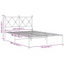 Metallbettgestell mit weißem Kopfteil 120x200 cm von vidaXL, Betten und Lattenroste - Ref: Foro24-376549, Preis: 109,21 €, Ra...