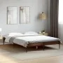 Estructura cama madera ingeniería metal marrón roble 140x200 cm de vidaXL, Camas y somieres - Ref: Foro24-845020, Precio: 110...