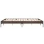 Estructura cama madera ingeniería metal marrón roble 140x200 cm de vidaXL, Camas y somieres - Ref: Foro24-845020, Precio: 110...