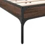 Estructura cama madera ingeniería metal marrón roble 140x200 cm de vidaXL, Camas y somieres - Ref: Foro24-845020, Precio: 110...