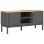 FLORO TV-Schrank aus massivem grauem Kiefernholz 114x43x55 cm von vidaXL, TV-Möbel - Ref: Foro24-374016, Preis: 122,97 €, Rab...