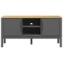 FLORO TV-Schrank aus massivem grauem Kiefernholz 114x43x55 cm von vidaXL, TV-Möbel - Ref: Foro24-374016, Preis: 122,97 €, Rab...