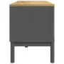 FLORO TV-Schrank aus massivem grauem Kiefernholz 114x43x55 cm von vidaXL, TV-Möbel - Ref: Foro24-374016, Preis: 122,97 €, Rab...