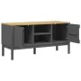 FLORO TV-Schrank aus massivem grauem Kiefernholz 114x43x55 cm von vidaXL, TV-Möbel - Ref: Foro24-374016, Preis: 122,97 €, Rab...