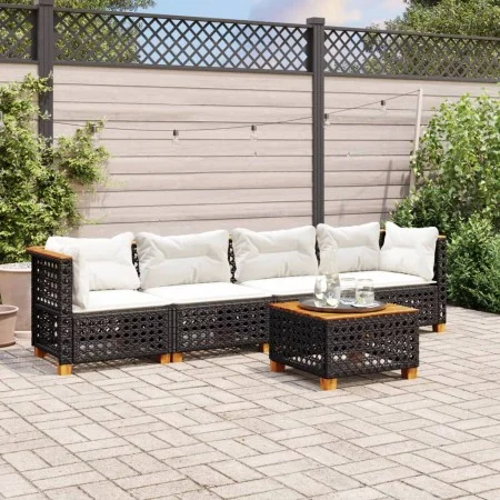 5-piece garden furniture set and black synthetic rattan cushions by vidaXL, Garden sets - Ref: Foro24-3261728, Price: 364,25 ...