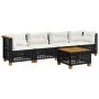 5-piece garden furniture set and black synthetic rattan cushions by vidaXL, Garden sets - Ref: Foro24-3261728, Price: 364,25 ...
