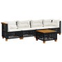 5-teiliges Gartenmöbel-Set und schwarze synthetische Rattankissen von vidaXL, Gartensets - Ref: Foro24-3261728, Preis: 363,76...