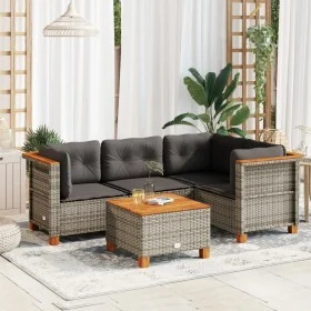 Garden sofa set with cushions 5 pieces gray synthetic rattan by vidaXL, Garden sets - Ref: Foro24-3261804, Price: 444,40 €, D...