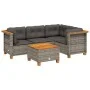 Garden sofa set with cushions 5 pieces gray synthetic rattan by vidaXL, Garden sets - Ref: Foro24-3261804, Price: 444,40 €, D...