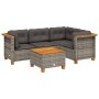 Gartensofa-Set mit Kissen, 5-teilig, graues synthetisches Rattan von vidaXL, Gartensets - Ref: Foro24-3261804, Preis: 410,01 ...