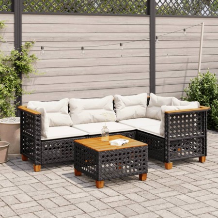 5-piece garden furniture set and black synthetic rattan cushions by vidaXL, Garden sets - Ref: Foro24-3261806, Price: 402,42 ...