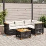 5-teiliges Gartenmöbel-Set und schwarze synthetische Rattankissen von vidaXL, Gartensets - Ref: Foro24-3261806, Preis: 444,98...