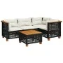 5-teiliges Gartenmöbel-Set und schwarze synthetische Rattankissen von vidaXL, Gartensets - Ref: Foro24-3261806, Preis: 444,98...