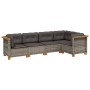 Garden sofa set with cushions 5 pieces gray synthetic rattan by vidaXL, Garden sets - Ref: Foro24-3261810, Price: 344,43 €, D...
