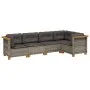 Gartensofa-Set mit Kissen, 5-teilig, graues synthetisches Rattan von vidaXL, Gartensets - Ref: Foro24-3261810, Preis: 386,44 ...