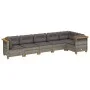 6-teiliges Gartenmöbel-Set und graue synthetische Rattankissen von vidaXL, Gartensets - Ref: Foro24-3261846, Preis: 450,07 €,...