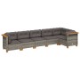 6-teiliges Gartenmöbel-Set und graue synthetische Rattankissen von vidaXL, Gartensets - Ref: Foro24-3261846, Preis: 425,45 €,...
