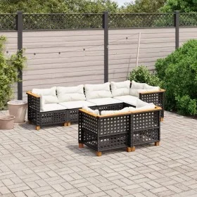 7-piece garden sofa set with black synthetic rattan cushions by vidaXL, Garden sets - Ref: Foro24-3261884, Price: 640,40 €, D...