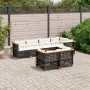 7-teiliges Gartensofa-Set mit schwarzen synthetischen Rattankissen von vidaXL, Gartensets - Ref: Foro24-3261884, Preis: 640,4...