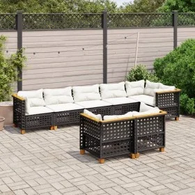 8-piece garden sofa set and black synthetic rattan cushions by vidaXL, Garden sets - Ref: Foro24-3261890, Price: 619,17 €, Di...