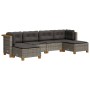 6-teiliges Gartenmöbel-Set und graue synthetische Rattankissen von vidaXL, Gartensets - Ref: Foro24-3261948, Preis: 448,09 €,...