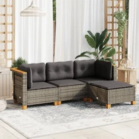 4-piece garden sofa set and gray synthetic rattan cushions by vidaXL, Garden sets - Ref: Foro24-3261780, Price: 296,62 €, Dis...