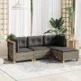 4-piece garden sofa set and gray synthetic rattan cushions by vidaXL, Garden sets - Ref: Foro24-3261780, Price: 296,62 €, Dis...