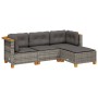 4-teilige Gartensofagarnitur und graue synthetische Rattankissen von vidaXL, Gartensets - Ref: Foro24-3261780, Preis: 284,58 ...