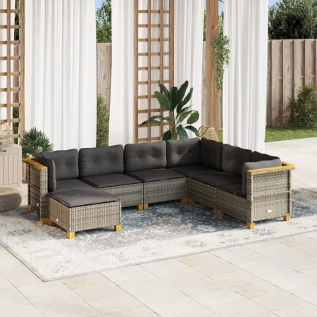 7-piece garden sofa set with gray synthetic rattan cushions by vidaXL, Garden sets - Ref: Foro24-3261936, Price: 475,52 €, Di...